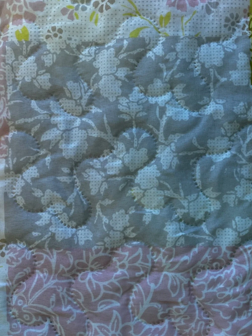 Queen patchwork quilt coverlet Cottagecore